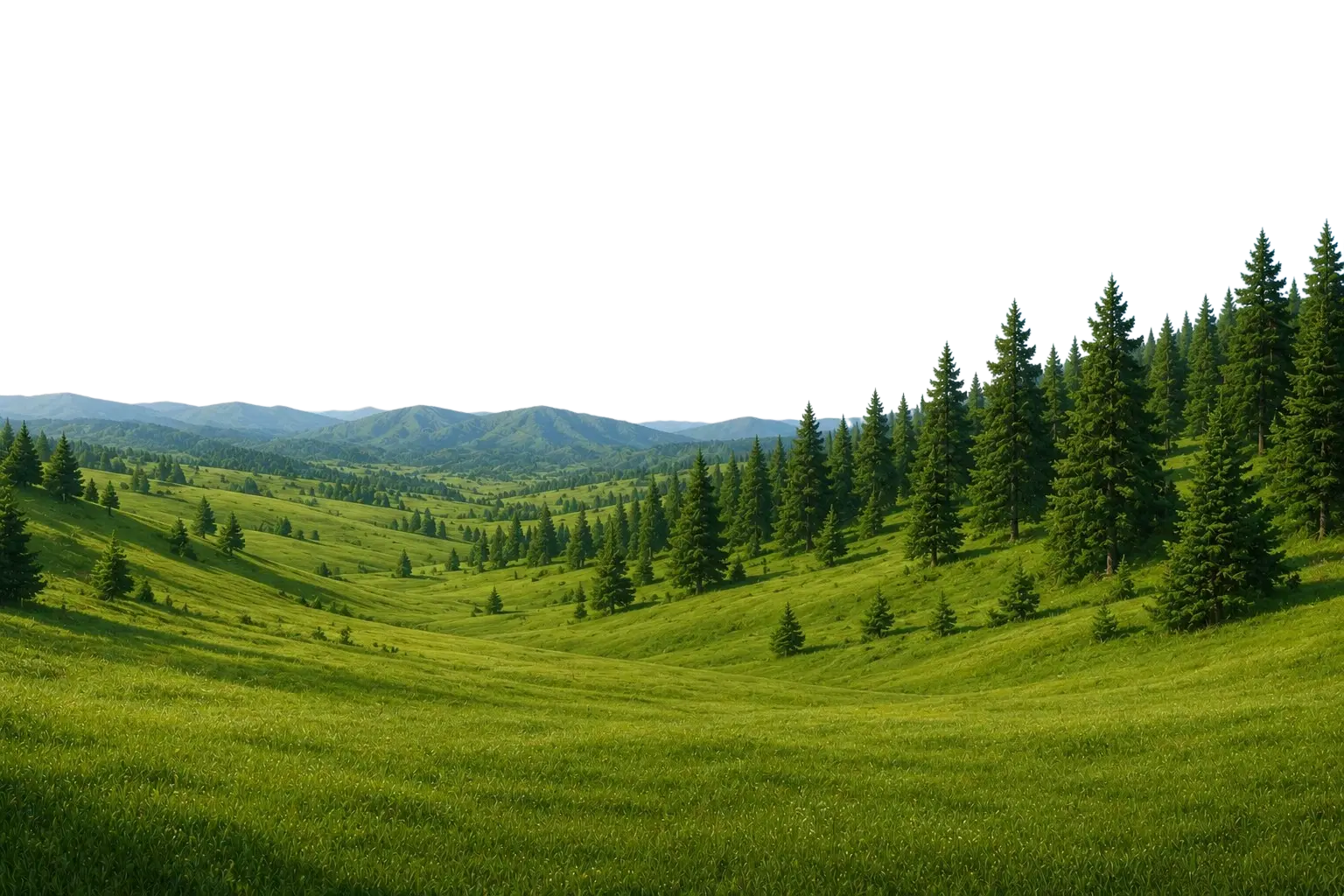 Paysage et enclos verdoyants à la ferme
